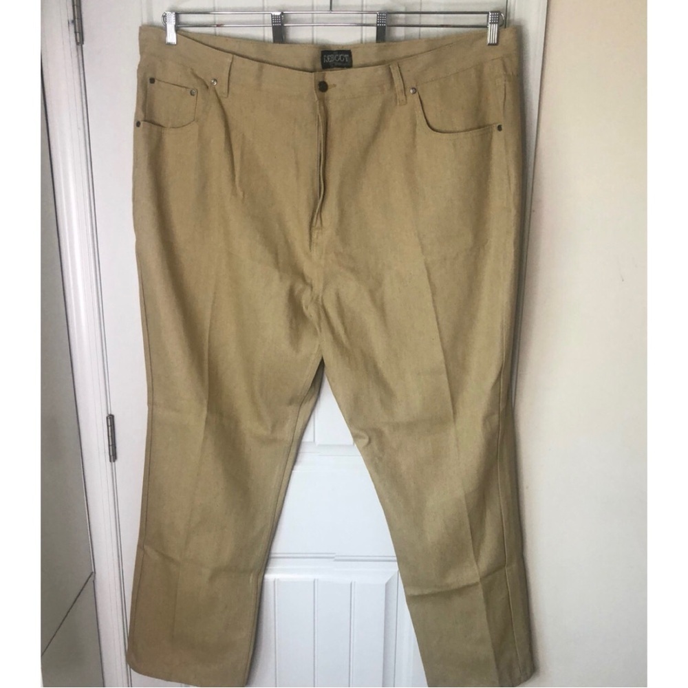 SALE🔥 REBOOT 50x34 Big & Tall Khaki Tan Straight Leg Premium Denim 50 X 34 Jeans